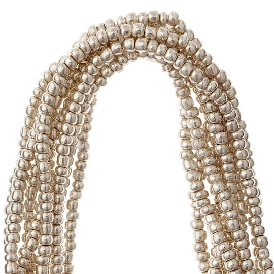 Silver Mercury Glass Seed Beads, 6/0 by Bead Landing™
